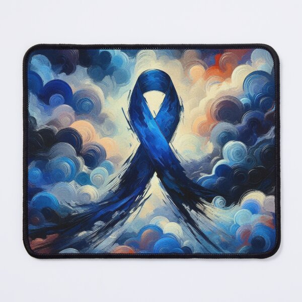 Item preview, Abstract Dark Blue Awareness Ribbon designed and sold by HealthCoreCommunity.