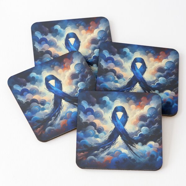 Item preview, Abstract Dark Blue Awareness Ribbon  designed and sold by HealthCoreCommunity.