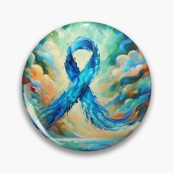 Item preview, Abstract Blue Awareness Ribbon 2 designed and sold by HealthCoreCommunity.