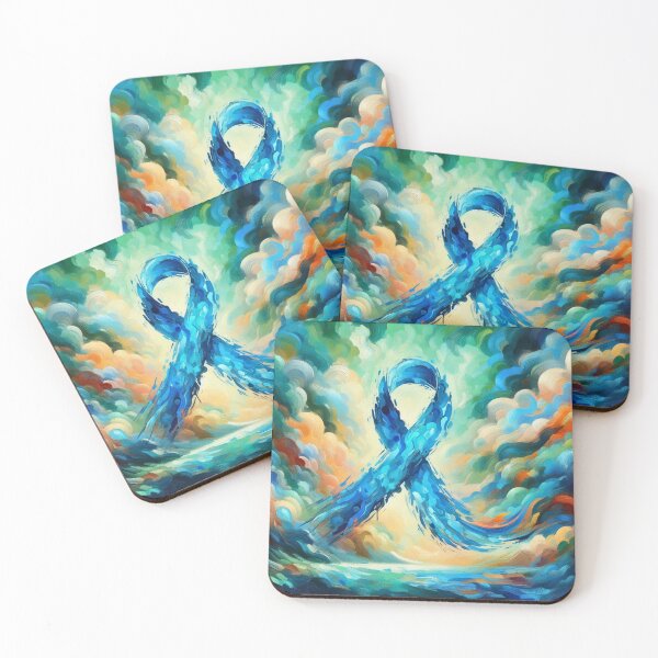 Item preview, Abstract Blue Awareness Ribbon 2 designed and sold by HealthCoreCommunity.