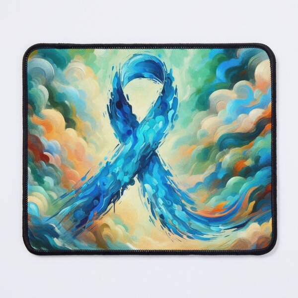 Item preview, Abstract Blue Awareness Ribbon 2 designed and sold by HealthCoreCommunity.