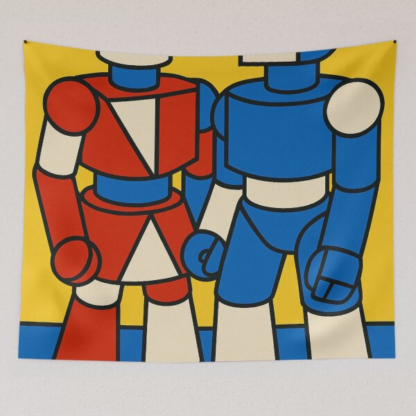 Item preview, Cubist machine figures in color designed and sold by Sigtrix.