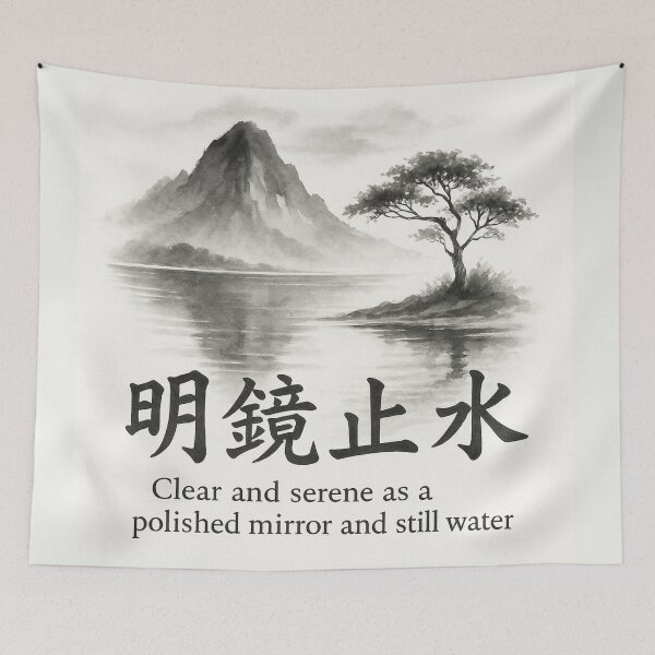 Item preview, Meikyō Shisui – Serene Ink Landscape designed and sold by JPN-NOGRAY-SHOP.