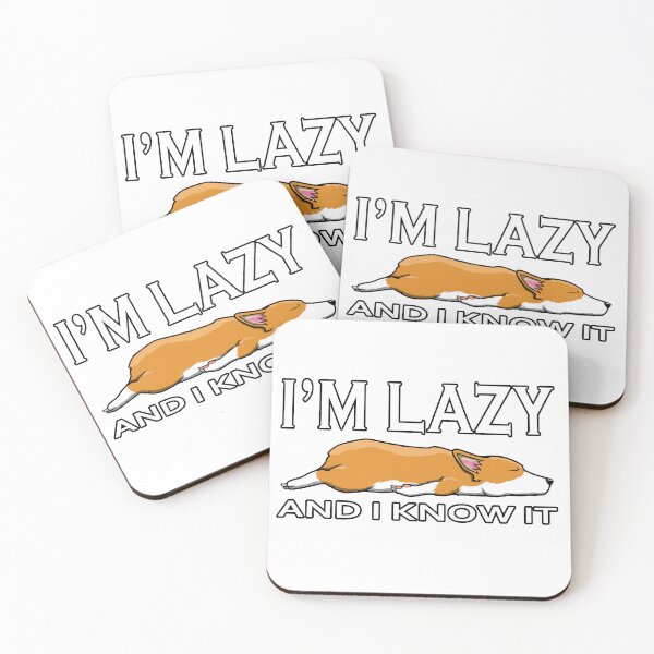 Item preview, I'm Lazy and I Know It Funny Sleeping Corgi Dog designed and sold by Jaudaux Designs.