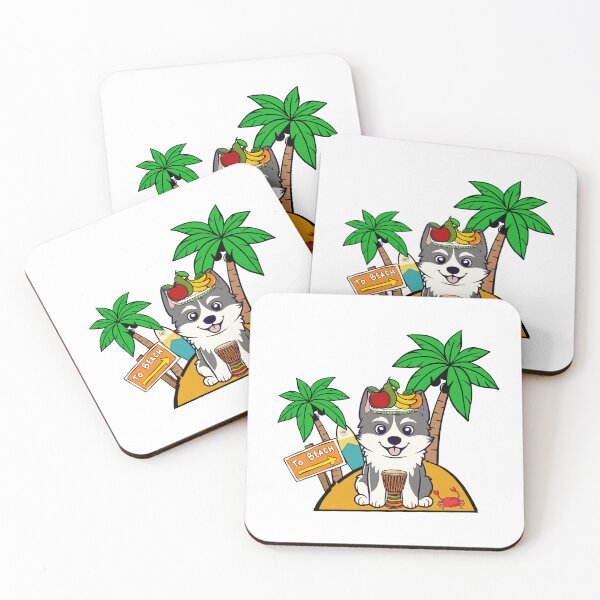 Item preview, Funny Husky Dog is stranded on a deserted island designed and sold by Pet Station.