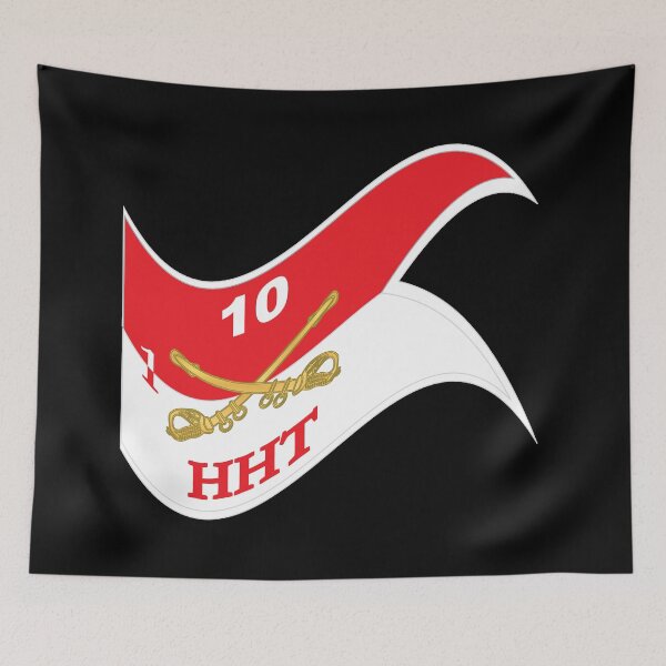 Aperçu de l'œuvre Armée - HHT - 1er Escadron - 10e Cavalerie Guidon - Waving X 300 créée et vendue par Military Insignia Products.