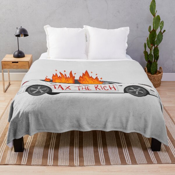 Item preview, Burning Car with "Tax the Rich" designed and sold by byebyesally.