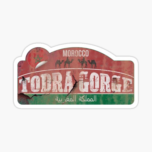 Item preview, Todra Gorge Todgha Gorge Morocco vintage metal effect Sticker T-Shirt 02 designed and sold by OuterShellUK.