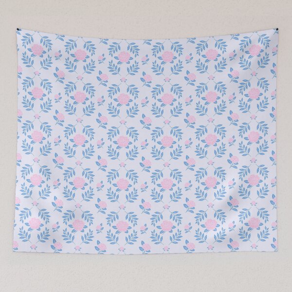 Item preview, Camellia Damask Pink and Blue designed and sold by SilverPegasus.