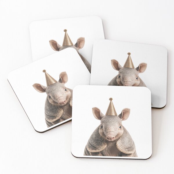 Item preview, Cute Armadillo with Party Hat Birthday Celebration designed and sold by LazyOwlStore.