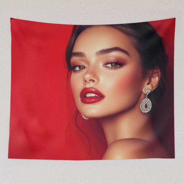 Item preview, Beauty portrait on red designed and sold by anytka.