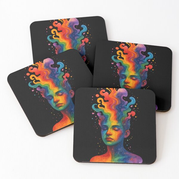 Item preview, Rainbow Mind – Abstract Watercolor Portrait of Identity & Inner Peace designed and sold by Sepinik.
