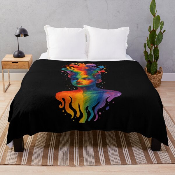 Item preview, Rainbow Mind – Abstract Watercolor Portrait of Identity & Inner Peace designed and sold by Sepinik.