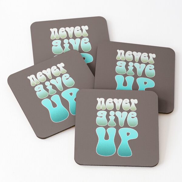 Item preview, 'Never Give Up' Gradient Groovy Typography designed and sold by trepiu.
