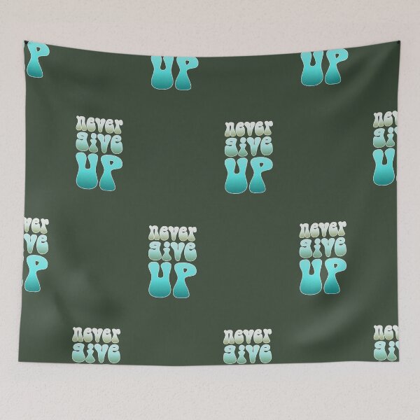 Item preview, 'Never Give Up' Gradient Groovy Typography designed and sold by trepiu.