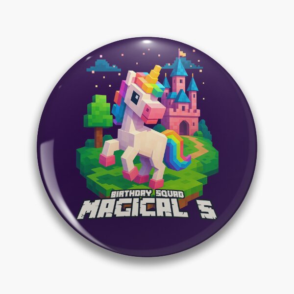 Item preview, Magical 5 Birthday Squad Pixel Unicorn and Castle Design	 designed and sold by Victor Shadehorn.