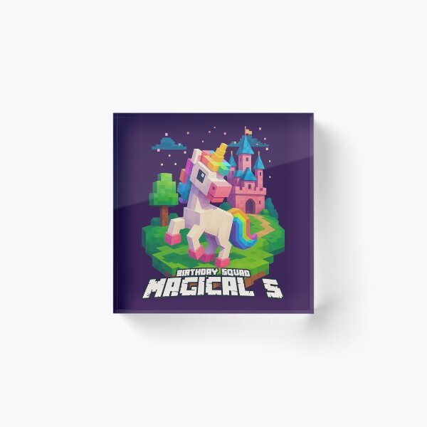 Item preview, Magical 5 Birthday Squad Pixel Unicorn and Castle Design	 designed and sold by Victor Shadehorn.