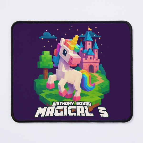 Item preview, Magical 5 Birthday Squad Pixel Unicorn and Castle Design designed and sold by Victor Shadehorn.