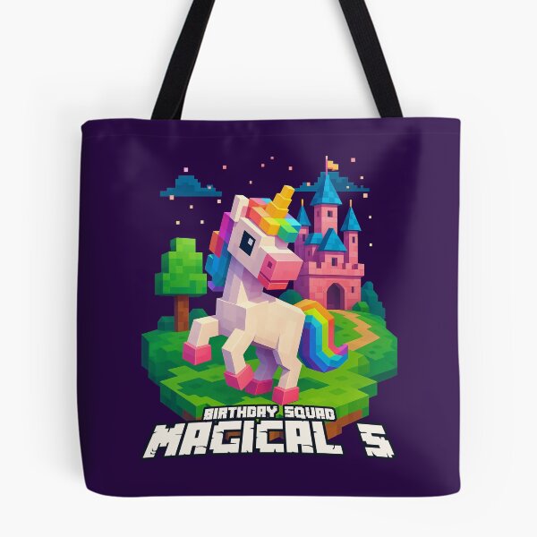 Item preview, Magical 5 Birthday Squad Pixel Unicorn and Castle Design	 designed and sold by Victor Shadehorn.
