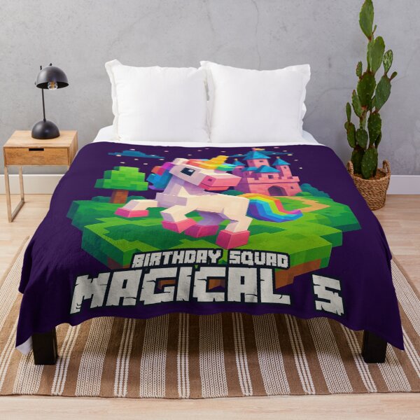 Item preview, Magical 5 Birthday Squad Pixel Unicorn and Castle Design designed and sold by Victor Shadehorn.
