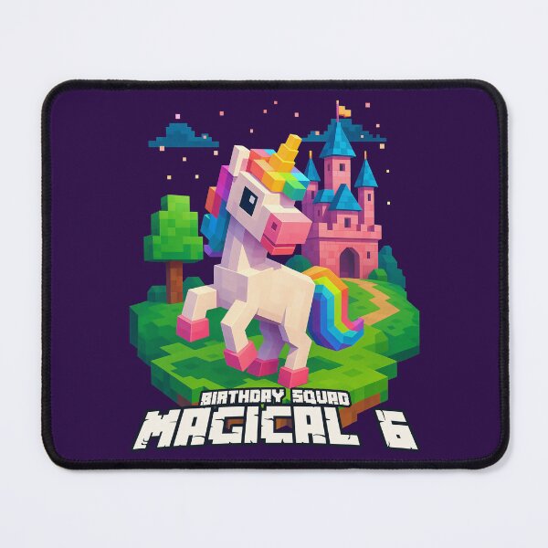 Item preview, Magical 6 Birthday Squad Pixel Unicorn and Castle Design designed and sold by Victor Shadehorn.