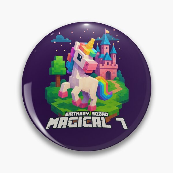 Item preview, Magical 7 Birthday Squad Pixel Unicorn and Castle Design	 designed and sold by Victor Shadehorn.