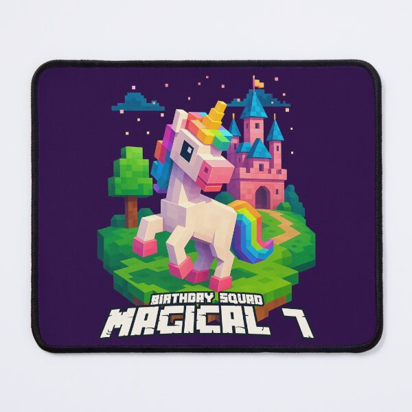 Item preview, Magical 7 Birthday Squad Pixel Unicorn and Castle Design designed and sold by Victor Shadehorn.