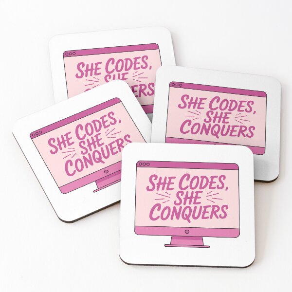Item preview, She Codes She Conquers! Pink Coding designed and sold by PMCreative.