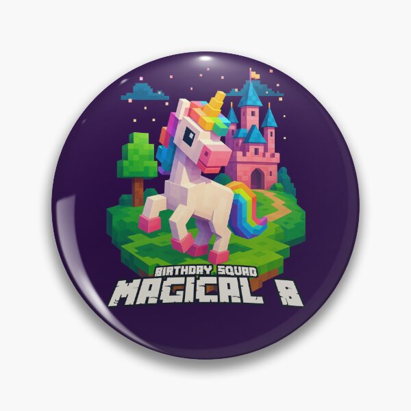 Item preview, Magical 8 Birthday Squad Pixel Unicorn and Castle Design	 designed and sold by Victor Shadehorn.