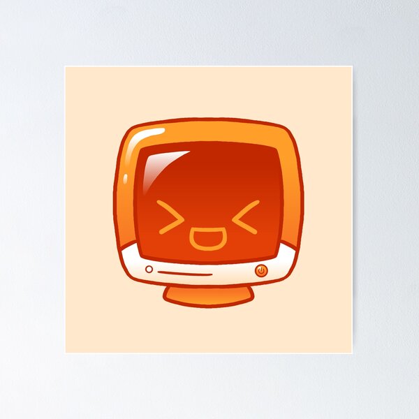 Item preview, Kawaii Orange Glossy Monitor designed and sold by kittybox.