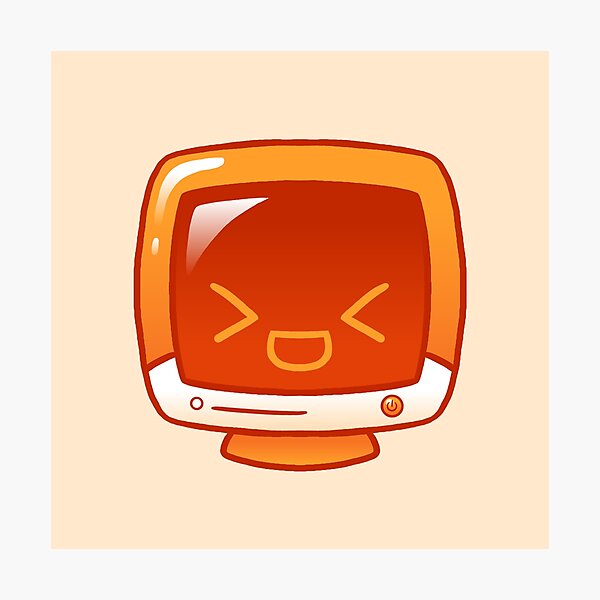 Item preview, Kawaii Orange Glossy Monitor designed and sold by kittybox.