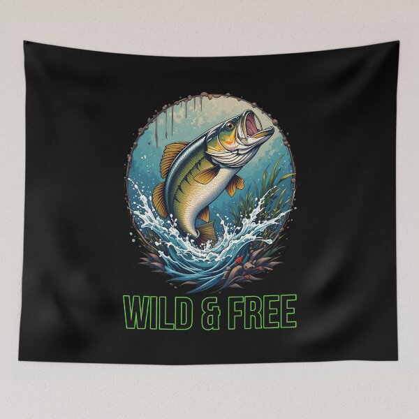 Item preview, Leaping Largemouth Bass - Wild & Free Watercolor Art designed and sold by BrushRushX.