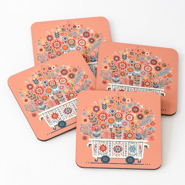 Item preview, Overflowing Flower Filled Dumpster - Scandinavian Folk Art by heidiannemorris © designed and sold by FOLK ART FUSION by heidiannemorris.