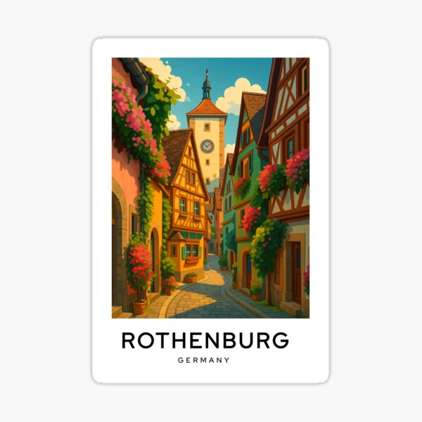 Item preview, Rothenburg ob der Tauber Germany Digital Art TravelPoster designed and sold by TravelMarvel.