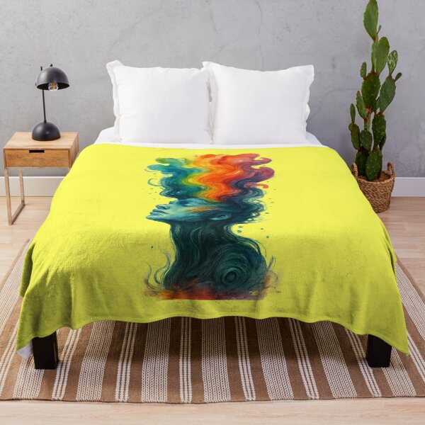 Item preview, Dreaming in Color – Surreal Rainbow Watercolor Portrait Art designed and sold by Sepinik.