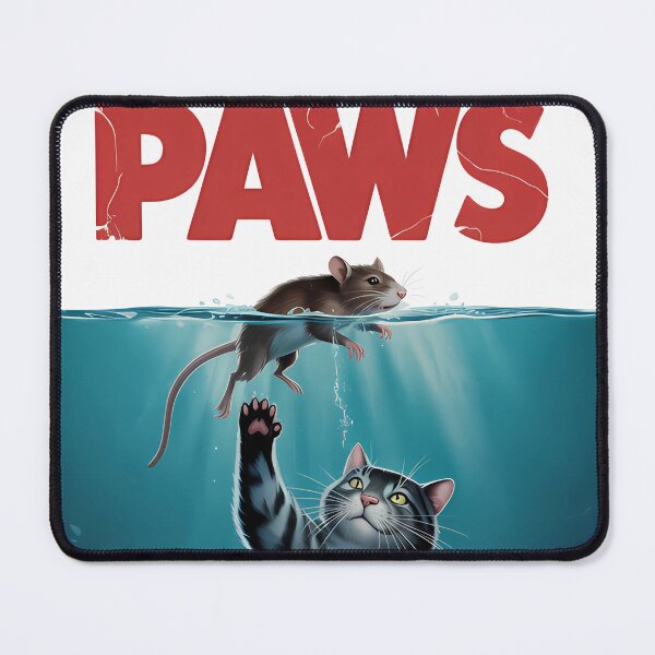Item preview, paws cat reaching for a mouse jaws poster parody  designed and sold by Fanmania.