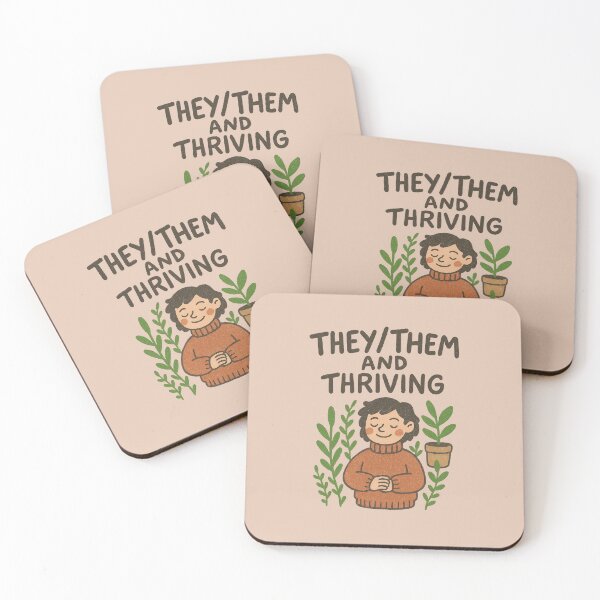 Item preview, They/Them and Thriving – Nonbinary Pride Sticker designed and sold by Queer Designs.