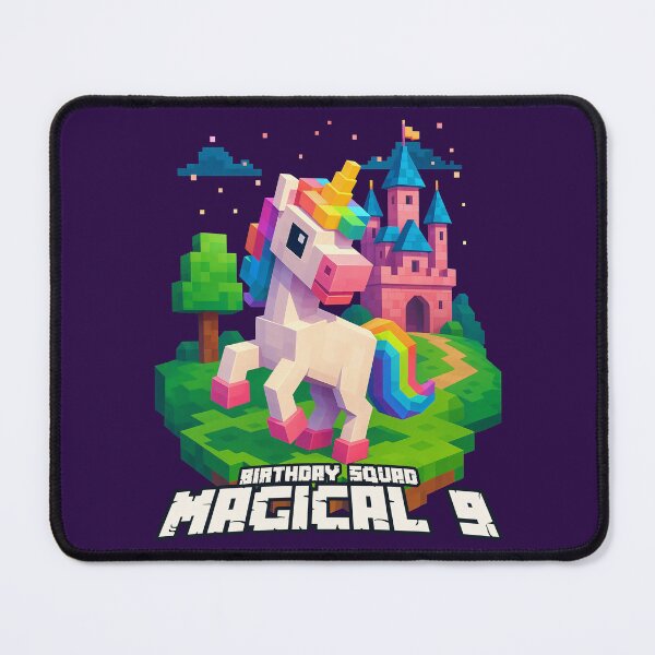 Item preview, Magical 9 Birthday Squad Pixel Unicorn and Castle Design designed and sold by Victor Shadehorn.