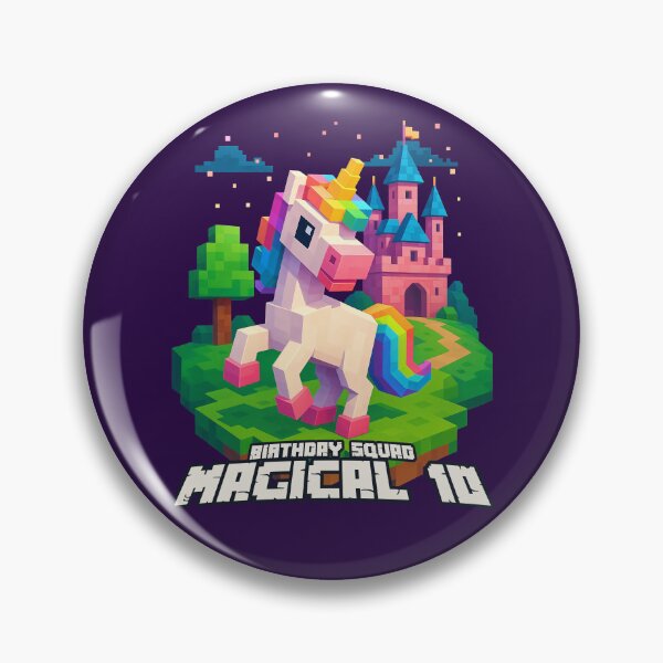 Item preview, Magical 10 Birthday Squad Pixel Unicorn and Castle Design	 designed and sold by Victor Shadehorn.