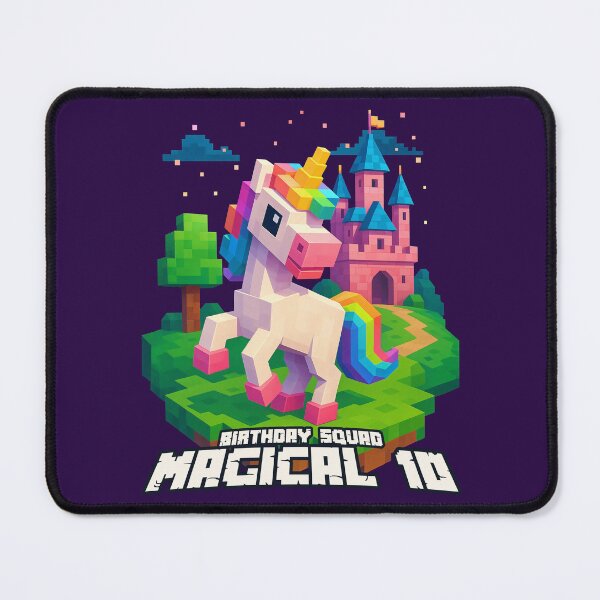 Item preview, Magical 10 Birthday Squad Pixel Unicorn and Castle Design designed and sold by Victor Shadehorn.