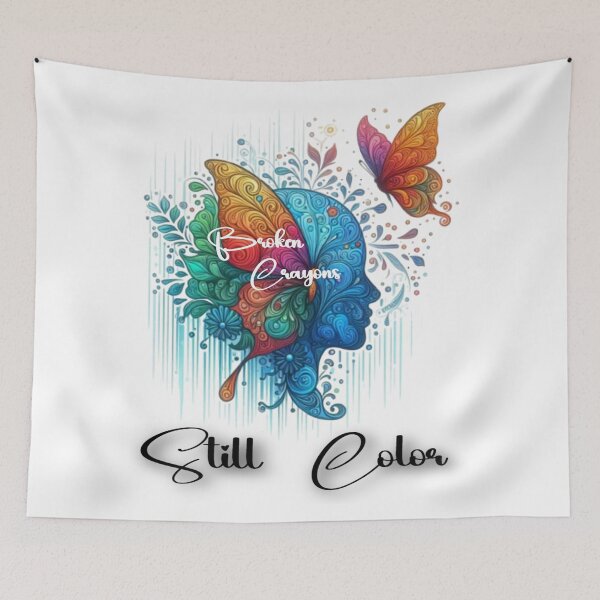 Item preview, Butterfly Broken Crayons Still Color Self Care Mental Health Matters  designed and sold by Creat-Des.