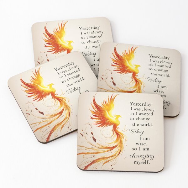 Item preview, Yesterday I was clever, so I wanted to change the world. Today I am wise, so I am changing myself 6 designed and sold by Tom-Johnson.