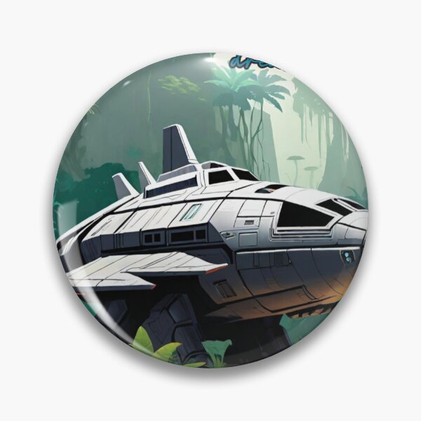Item preview, Lost Spaceship in Jungle – Sci-Fi Explorer Art designed and sold by DreamistStore.