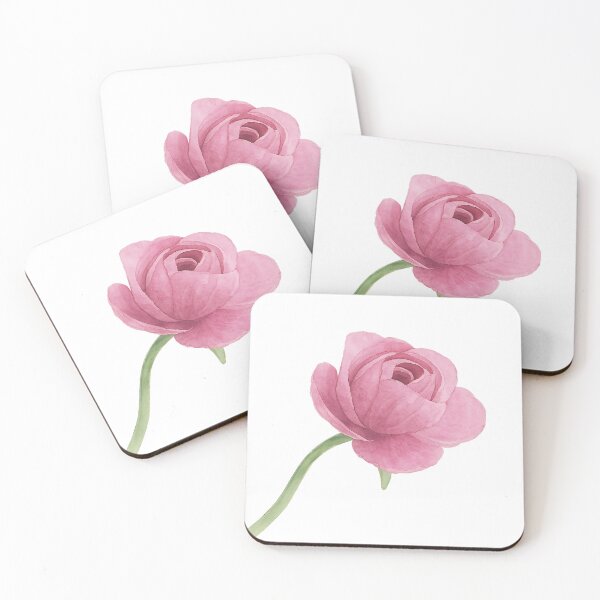Item preview, Delicate Pink Ranunculus – Watercolor Style from Original Photograph designed and sold by Pacika.