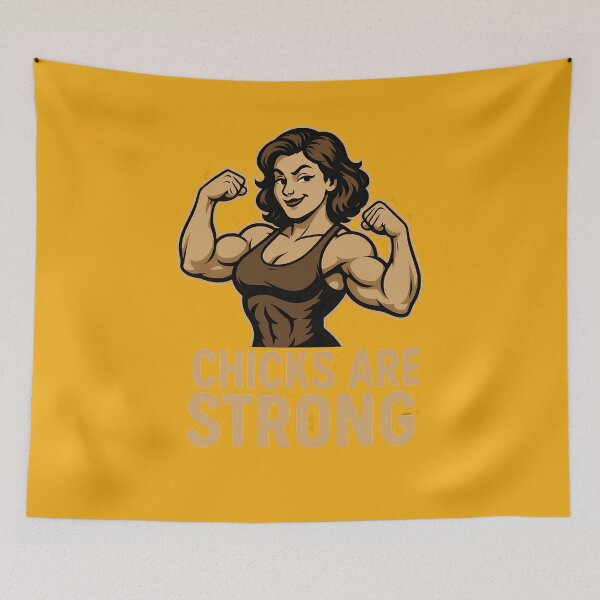Item preview,  Chicks Are Strong – Empowering Muscular Woman Fitness Design designed and sold by Jason123za.