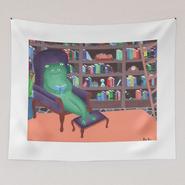 Item preview, Frog in his Library designed and sold by elbeess.