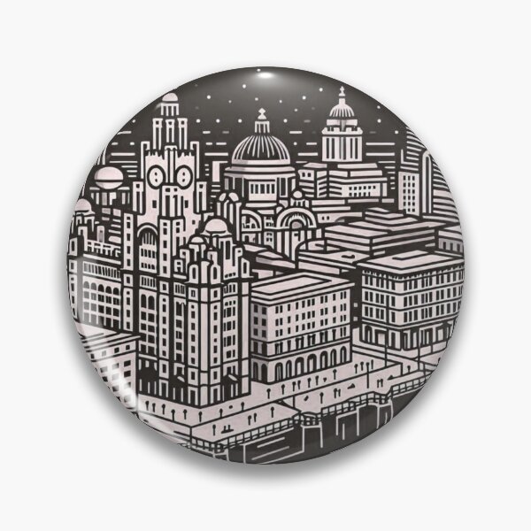 Item preview, Retro Vector Art of Liverpool City Skyline from Above – Perfect Urban Design for Travel Lovers and Cityscape Fans designed and sold by knalpot-design.