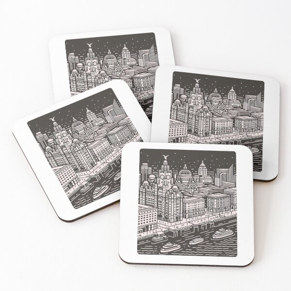 Item preview, Retro Vector Art of Liverpool City Skyline from Above – Perfect Urban Design for Travel Lovers and Cityscape Fans designed and sold by knalpot-design.