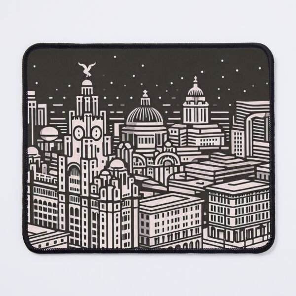 Item preview, Retro Vector Art of Liverpool City Skyline from Above – Perfect Urban Design for Travel Lovers and Cityscape Fans designed and sold by knalpot-design.