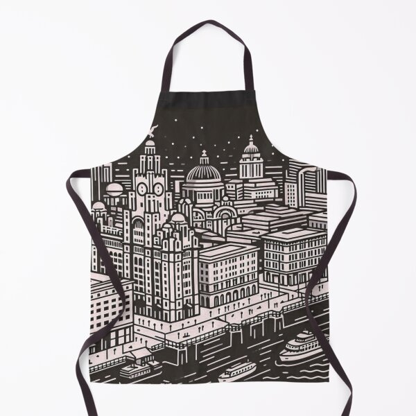 Item preview, Retro Vector Art of Liverpool City Skyline from Above – Perfect Urban Design for Travel Lovers and Cityscape Fans designed and sold by knalpot-design.